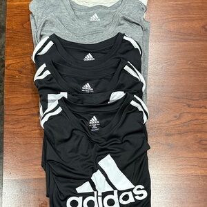 Adidas Black and Gray Sports Tees